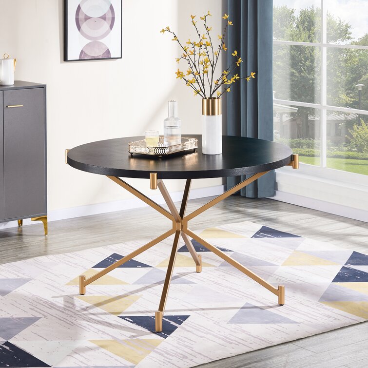 Nashly Round Metal Base Dining Table